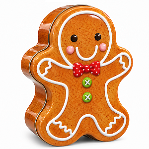 Lata Natalina Biscoito Gengibre 12x14cm