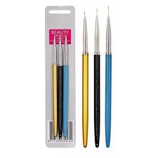 CONJUNTO PINCEL C/3 PONTA FINA FAN NAILS