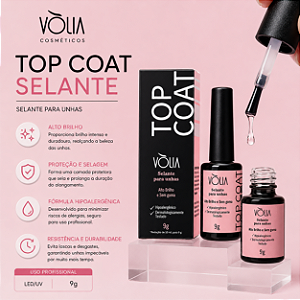 TOP COAT CLEAR VOLIA 9G ALTO BRILHO HIPOALERGENICO