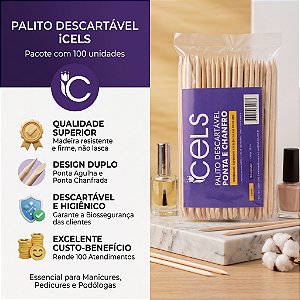PALITO DESCARTAVEL PONTA E CHANFRO CELS C/100
