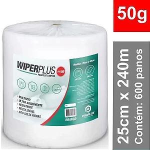 TOALHA ROLO 25X240 WIPER PRO 50 BRANCO TALGE C/ 600 REUTILIZÁVEL