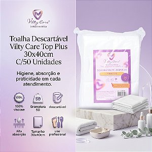 TOALHA DESCARTAVEL VILTY CARE 30X40 C/50
