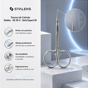 TESOURA DE CUTICULA STALEKS PRO - SERIE EXPERT 50 SE 50/3