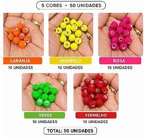 Kit Miçangas Abacaxi Neon C/50 Unidades
