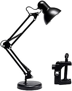 Luminária Articulada De Mesa Abajur Tipo Pixar Com Base E Garra (Preto)