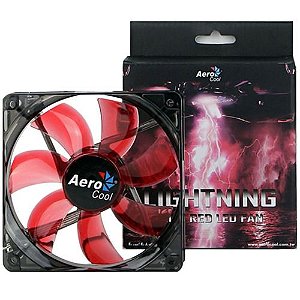 Cooler 120mm AeroCool Lightning Red - LED Vermelho