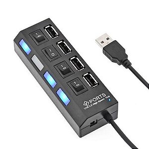 Hub Usb 2.0 4 Portas Pendrive Mouse Tv