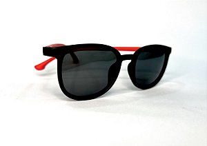 Óculos Solar Infantil Flexível Preto/Vermelho