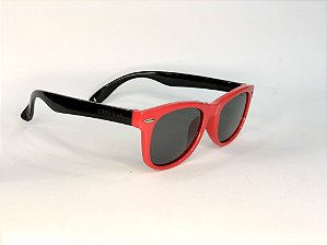 Óculos Solar Infantil Flexível Vermelho/Preto