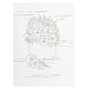 Tela Riscada Vaso com Flores 30x40 cm