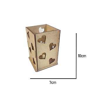 Porta Canetas/Lápis Coração em MDF