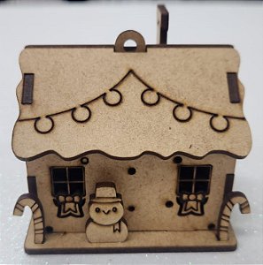 Mini Casinha de MDF Boneco de Neve
