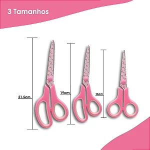 Kit com 3 tesouras - Flamingo