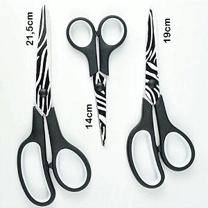 Kit com 3 tesouras - Zebra