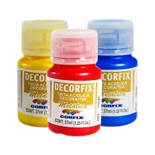 Tinta Acrílica Decorfix Metálica 37ml