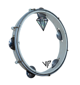 Pandeiro 10 Profissional Holográfico Transparente Corpo Abs