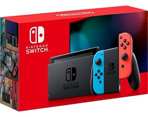 Nintendo Switch Azul e Vermelho Neon 32 gb