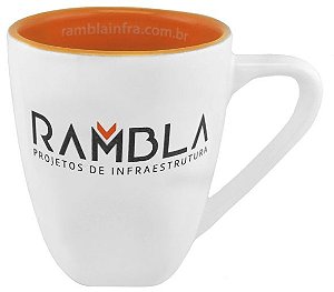 Caneca Naturale Branca com Interior Laranja