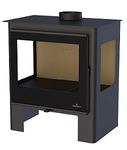 Salamandra ou stove a Lenha - Bronpi - modelo LORETO - 03 vidros