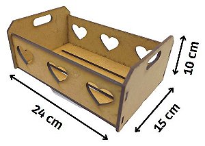 10 CAIXOTINHOS DE FEIRA 3 CORAÇÕES EM MDF - PRESENTES - DATAS ESPECIAIS