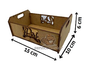 10 Caixotinhos De Feira em MDF - Bigode Pai Vazado - Dia dos Pais