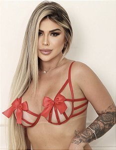 Sutiã Vazado Laço - Vermelho