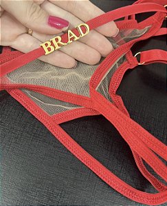 Calcinha Personalizada de tule aberta - Vermelha