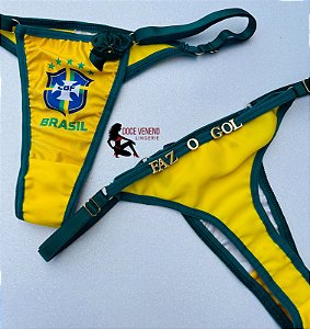 Calcinha personalizada Time - Brasil Amarela (u)
