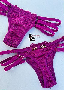Calcinha personalizada - Renda (u) - Roxo