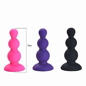 Plug Escalonado em silicone Pink - Tamanho P - 7,5x2,7