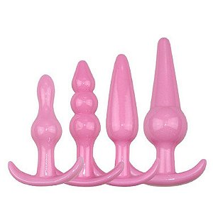 Kit com 4 Plug anal Rosa