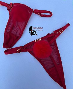 Calcinha Personalizada (u) Pompom | Vermelha