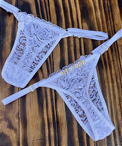 Calcinha Personalizada (u) renda 1 alça | Branca