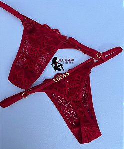 Calcinha Personalizada (u) renda 1 alça | Vermelha