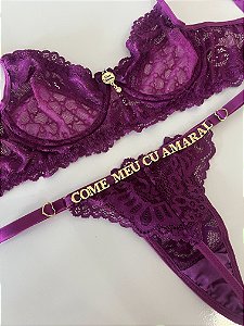 Conjunto Personalizado | Sem bojo com aro - Roxo