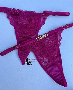 Calcinha personalizada semi fio| triângulo - Fúcsia