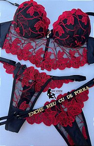Conjunto Personalizado Tati - Preto/vermelho