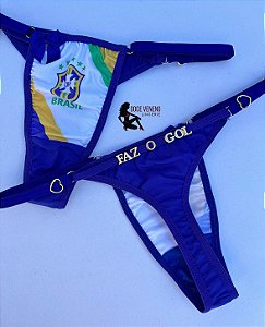 Calcinha personalizada - BRASIL (u) - Azul Bic