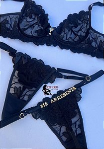 Conjunto Personalizado Jade sem bojo com aro - Preto