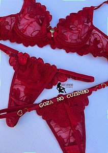 Conjunto Personalizado Jade sem bojo com aro - Vermelho