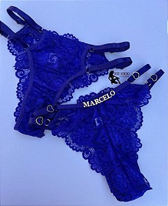 Calcinha Personalizada Pri | Azul bic (PLUS SIZE)