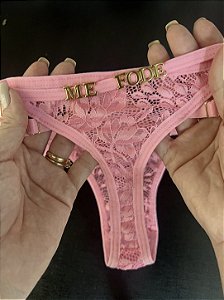 Calcinha personalizada - Renda (u) - Rosa pantera