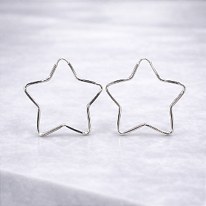 Argola Estrela - Prata 925