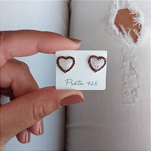 BRINCO CORACAO RENDADO PRATA