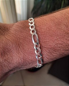 PULSEIRA MASCULINA DE PRATA 3X1 6mm