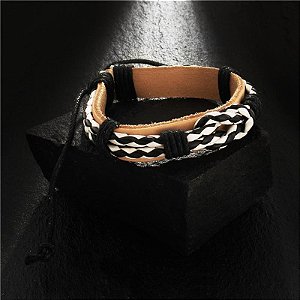 BRACELETE COURO BEGE CLARO