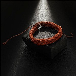 Bracelete Trançado - Couro