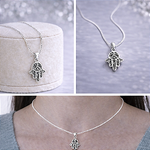 Colar Mão de Hamsa - Prata 925