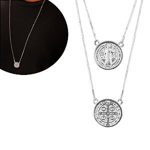 Escapulário Prata Medalha de São Bento