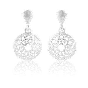 BRINCO COM PINGENTE TRABALHADO DE PRATA 925